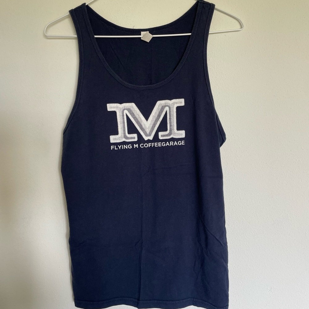 Flying M Coffee Garage Dark Blue Tank Top